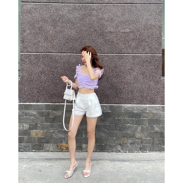 ÂME.STUDIO| Áo Croptop cách điệu màu tím - Amy Croptop