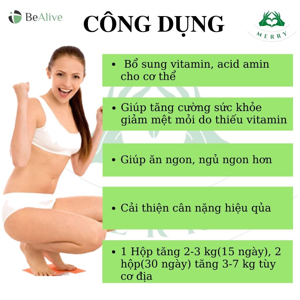 Tăng Cân HERBAL BE (COMBO 2 HỘP) Của BEALIVE Chính Hãng MERRY STORE Herbalbe Giúp Tăng 3-7 Kg Sau 30 Ngày Sử Dụng