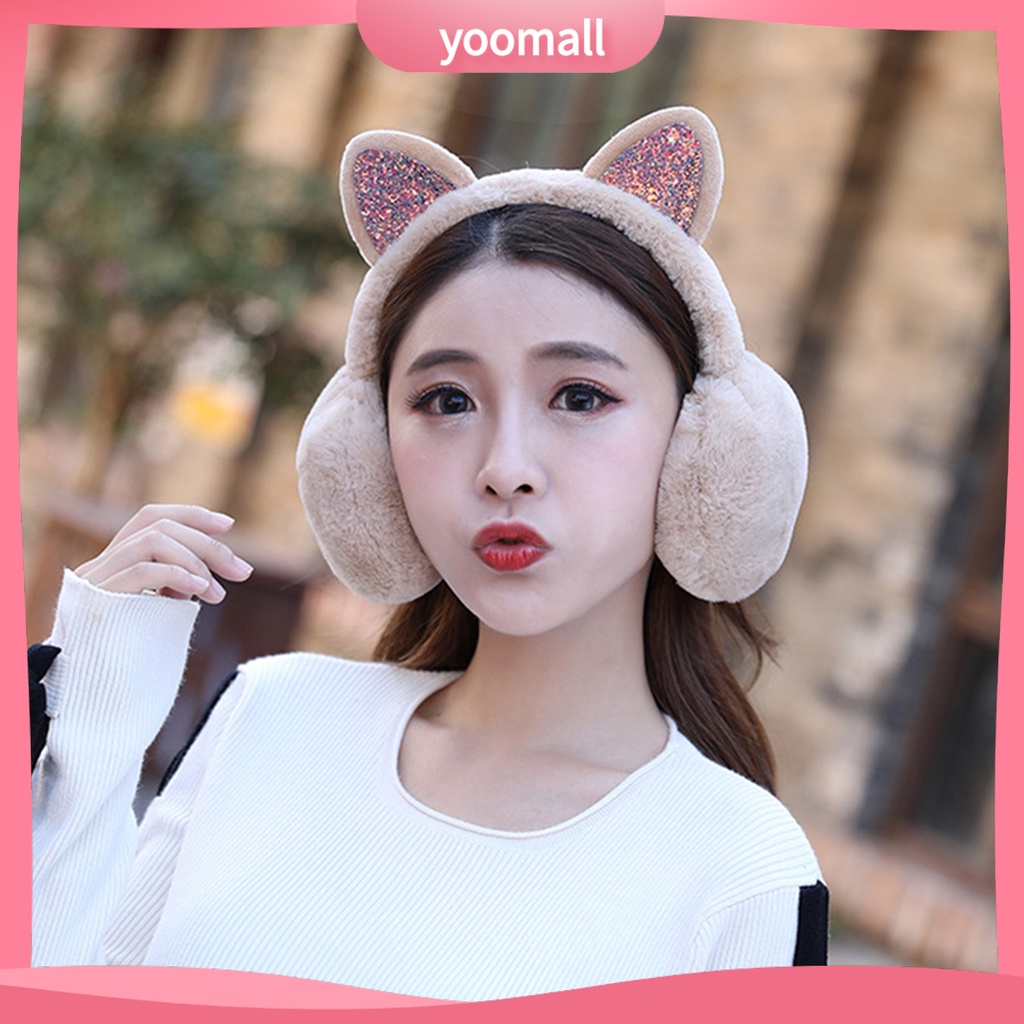 Đồ Chụp Tai Giữ Ấm Mùa Đông Hình Tai Mèo Thân Thiện Với Da