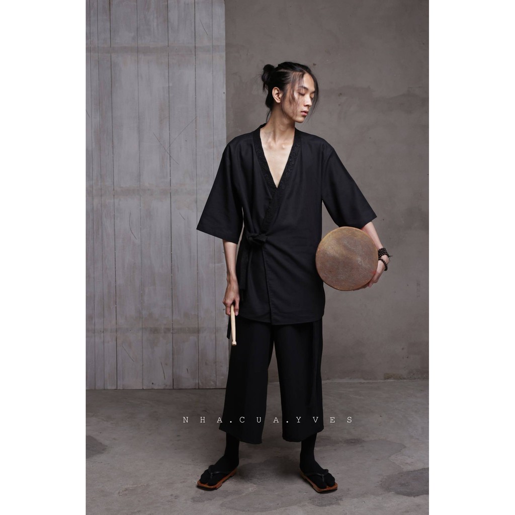 [HÀNG CÓ SẴN KHÔNG CẦN ORDER] YUKATA Cổ phục đắp chéo viền gấm họa tiết truyền thống unisex