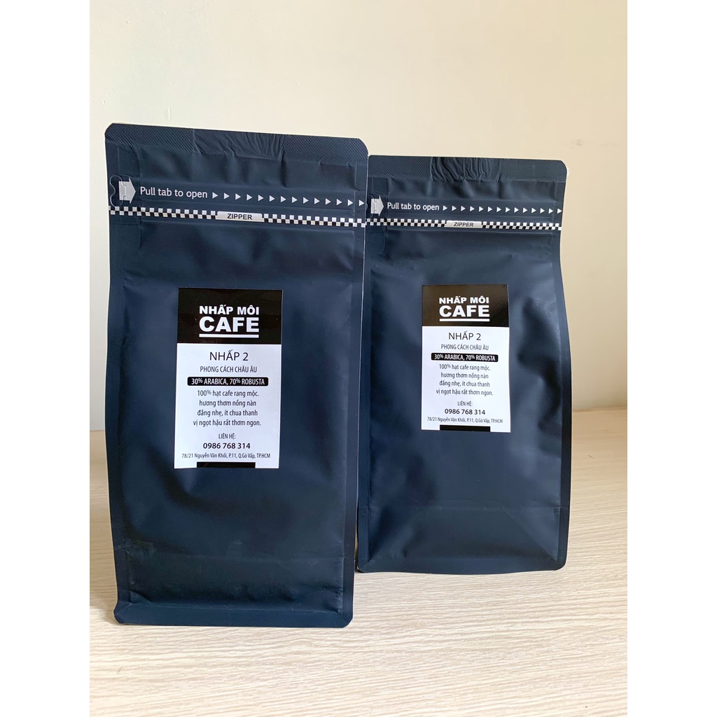 Cafe Nhấp Môi Gu Âu hạt 500gr