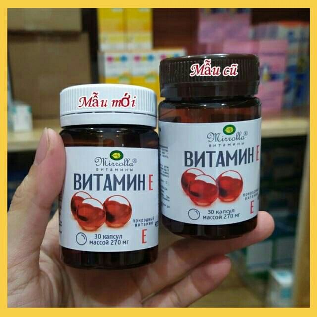 VITAMIN E MIROLA (MIRROLLA) ĐỎ NỘI ĐỊA NGA MẪU MỚI 30 VIÊN