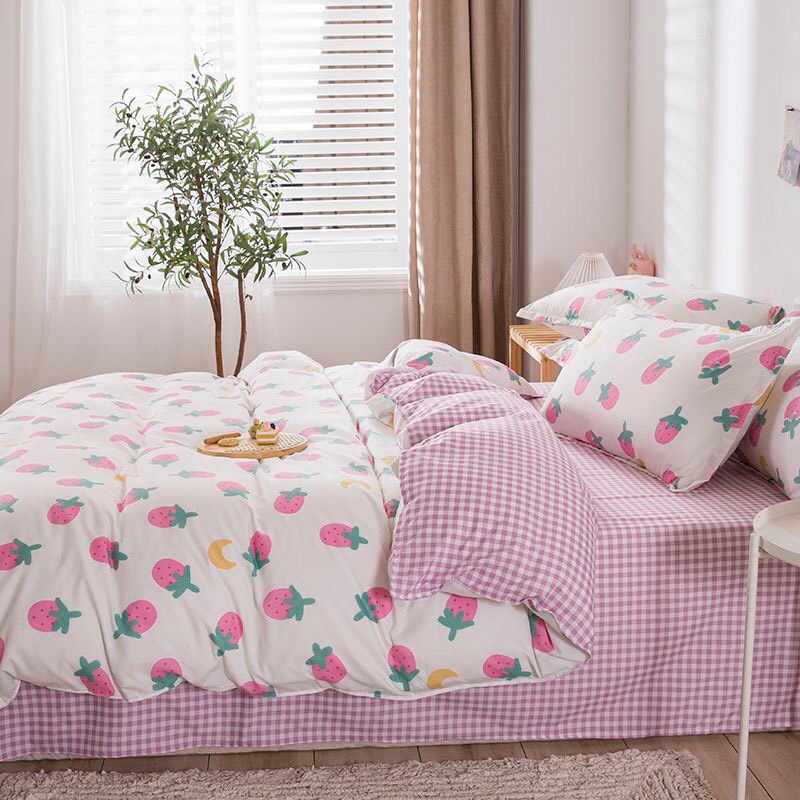 Sét Poly ,Sét Poly Cotton Mẫu Dâu Tím  Nhập Khẩu