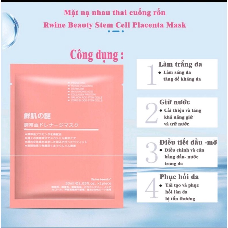 Mặt Nạ Tế Bào Gốc Nhau Thai Cuống Rốn Rwine Beauty