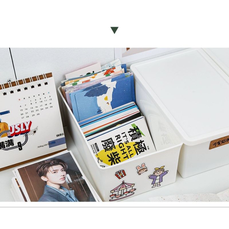 HỘP NHỰA MINI để bàn đựng sticker, băng keo, bút viết
