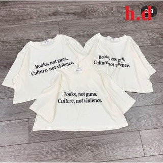 Áo phông tay lỡ- áo crt books not guns