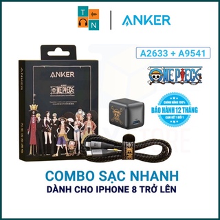 Combo sạc nhanh ipanker x onepiece,cốc piq 3.0 20w a2633 + cáp c to a9541