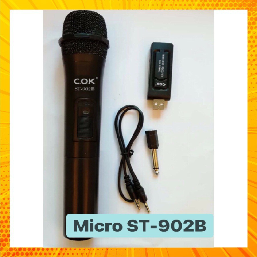 Micro không dây COK ST-902B âm thanh tốt, dùng cho amply, các loại loa kéo...