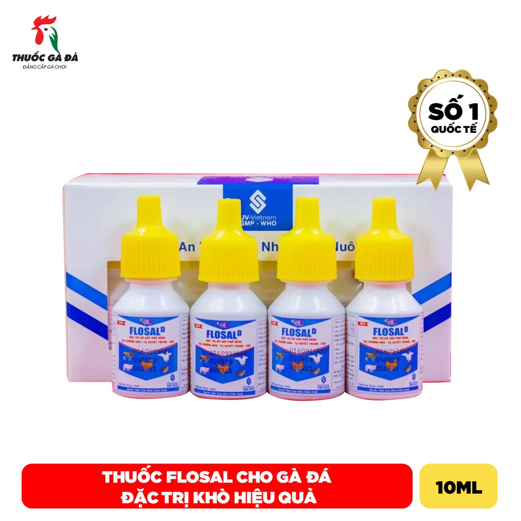 FLOSAL D khò khè, xổ mũi cho gà đá  4 LỌ 10ML