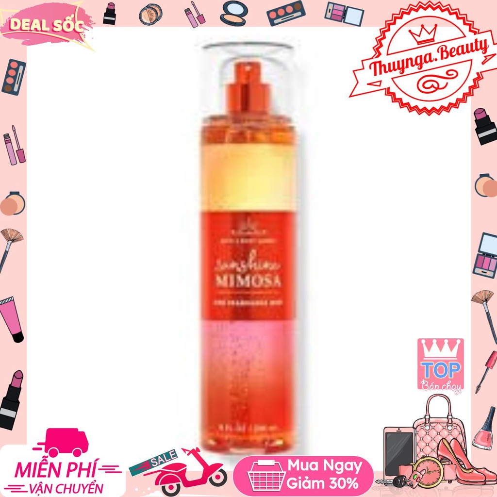 [𝐵𝒪𝒟𝒴 𝑀𝐼𝒮𝒯] Xịt thơm body mist Bath and Body Works Sunshine Mimosa 10ML #тнυynga.вeaυтyѕнop