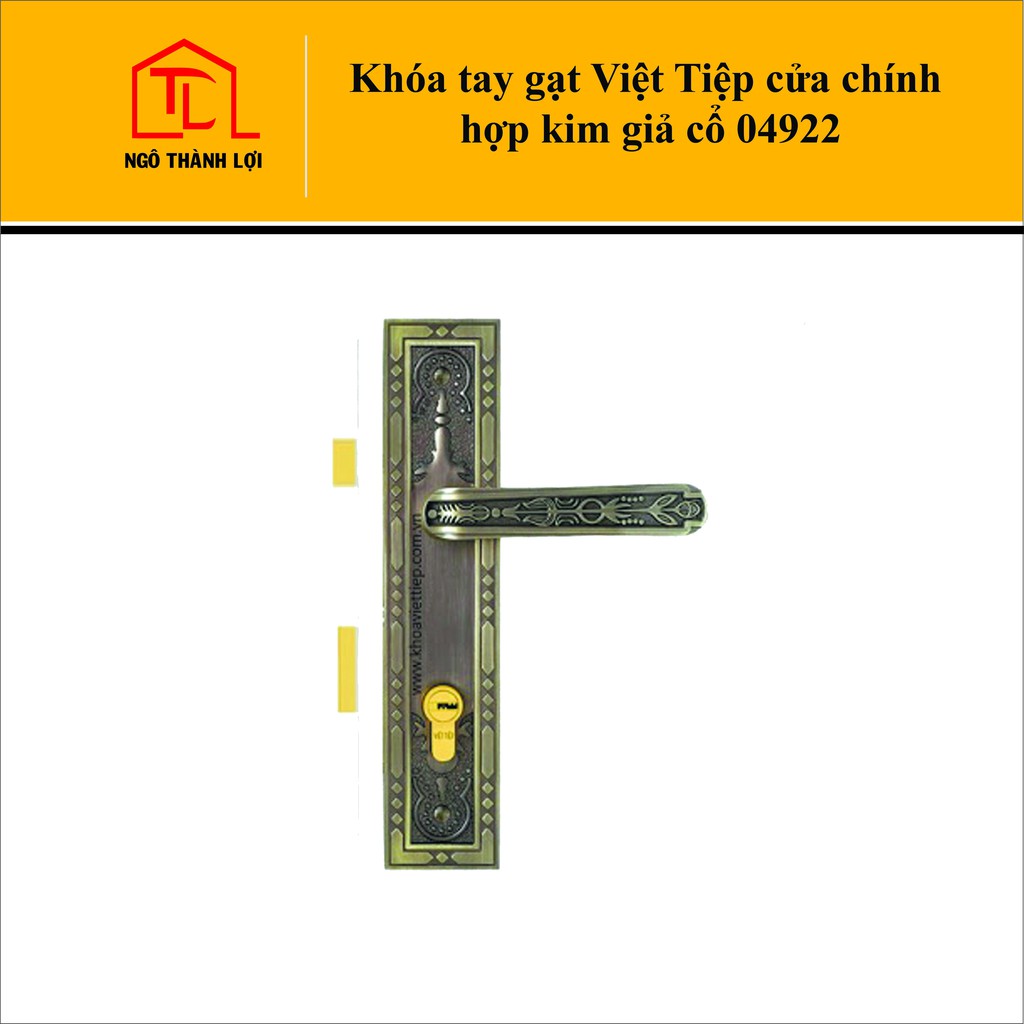 Ổ khoá cửa tay gạt Việt Tiệp 04922 hợp kim giả cổ dành cho cửa chính, cửa đi