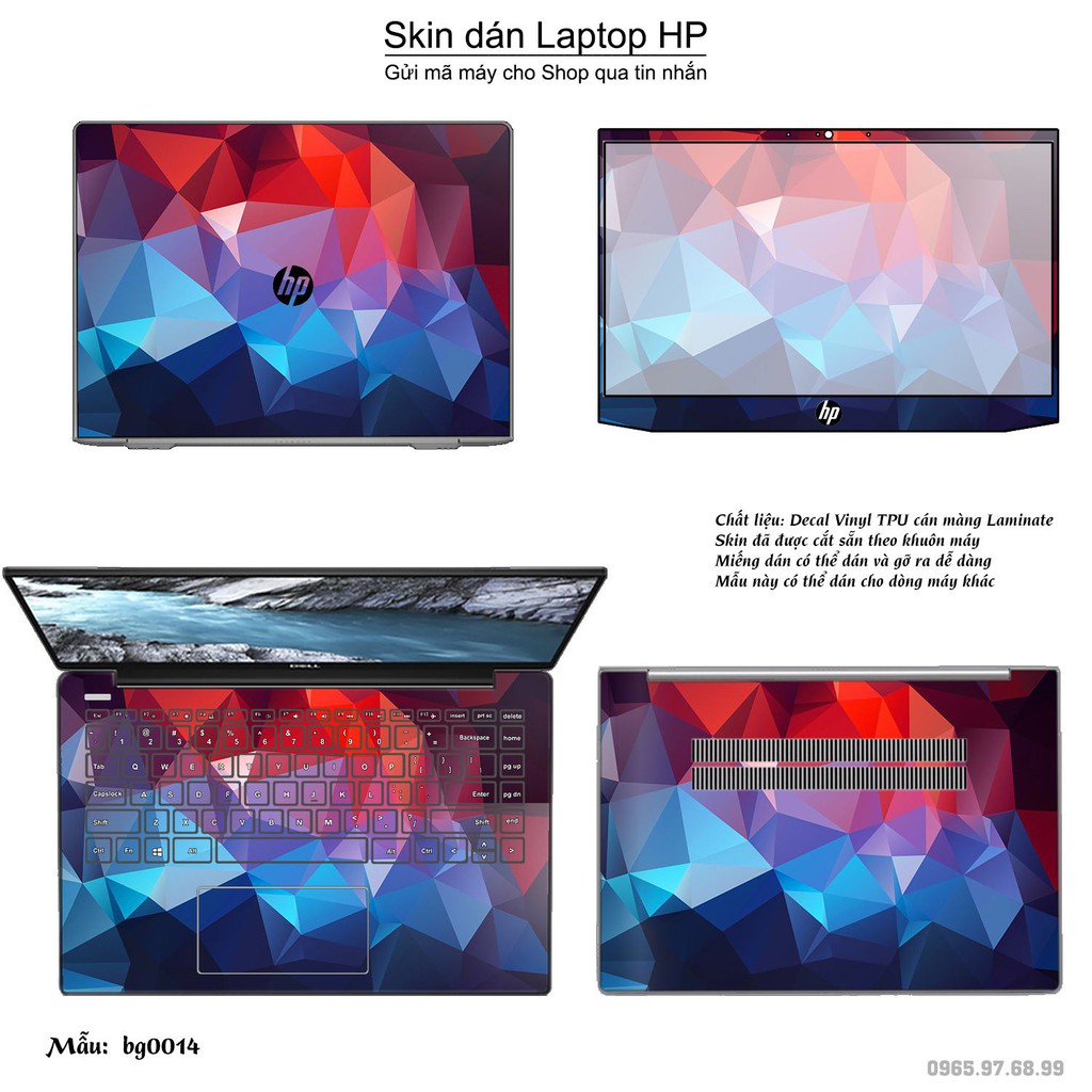 Skin dán Laptop HP in hình Vân kim cương (inbox mã máy cho Shop)