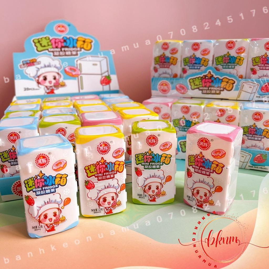 Sỉ- Lốc 20 cái kẹo dẻo tủ lạnh mini hình trái cây XIAOHUI Hongkong cái 12gam