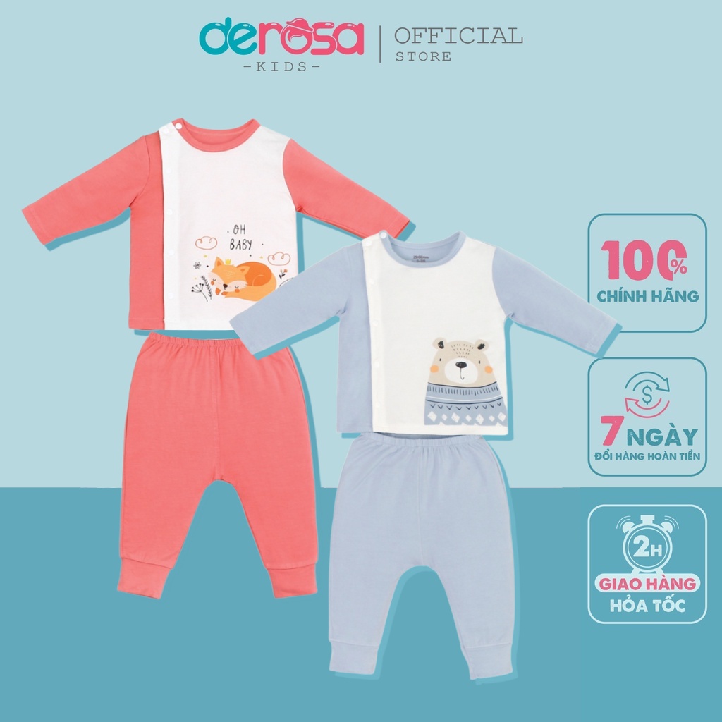 Quần áo trẻ em bộ dài tay thu đông sơ sinh DEROSA KIDS (0 - 6 tháng) BB109-110