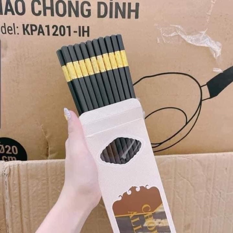 Hộp 10 Đôi Đũa mạ vàng chống mốc chất lượng cao