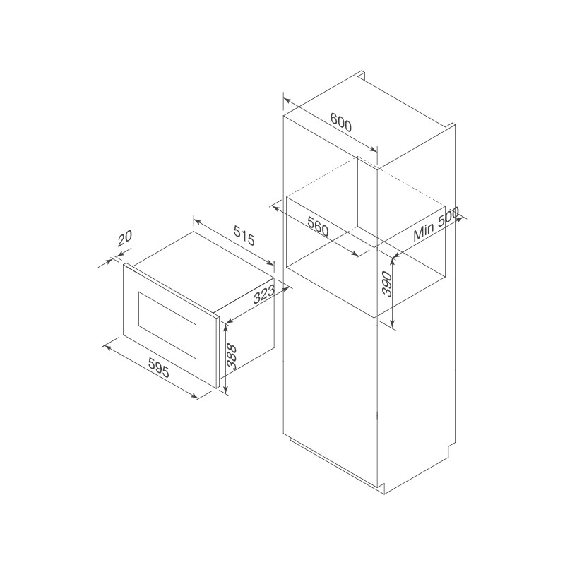 Lò vi sóng âm tủ Malloca MW-820B (20L) - Hàng chính hãng