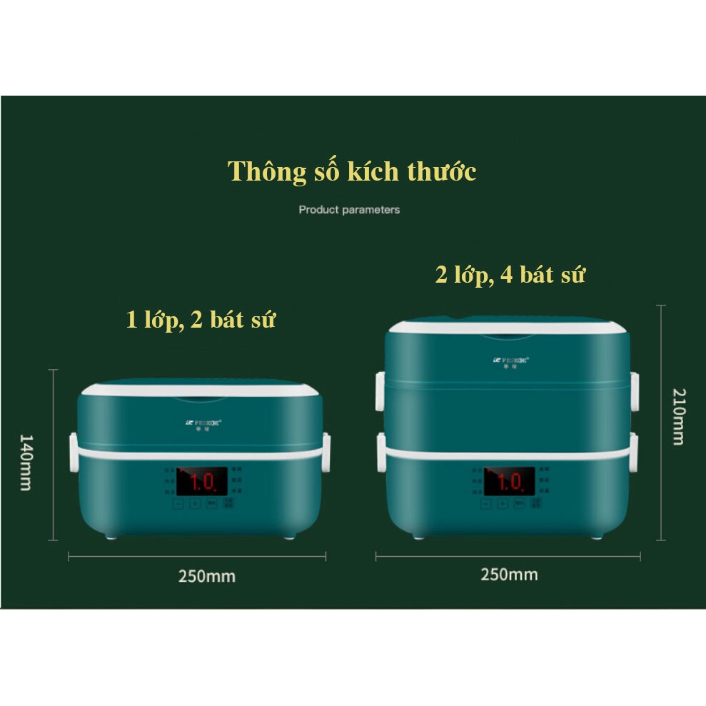 Hộp cơm cắm điện hâm nóng, nấu ăn thông minh Peskoe
