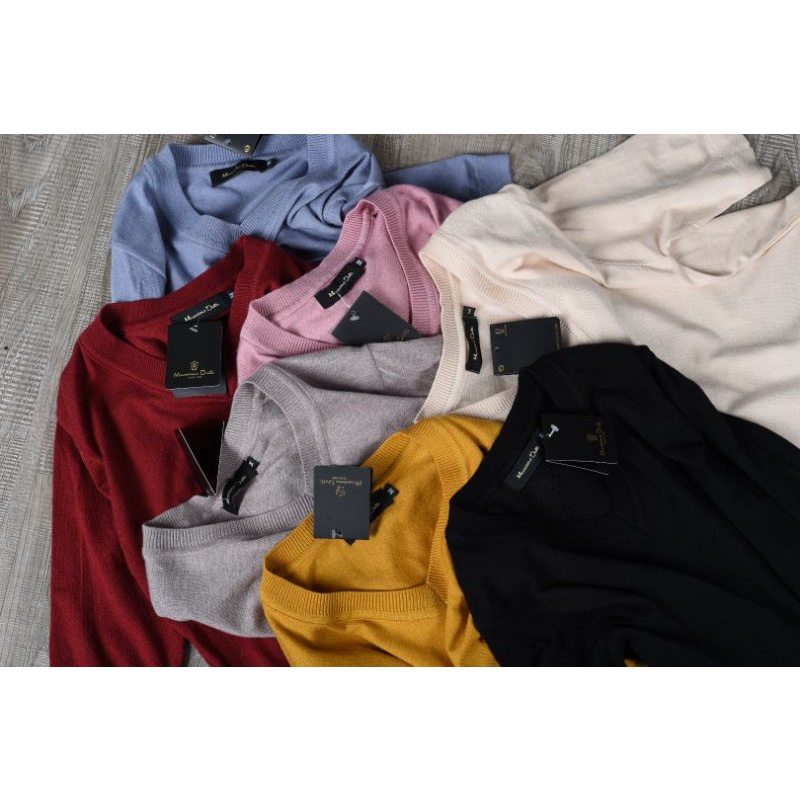 Áo len cổ tim tay lỡ Massimo Dutti