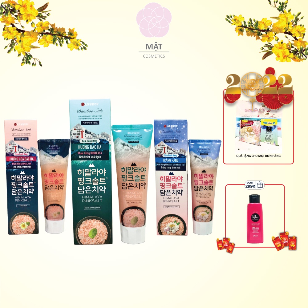 Kem Đánh Răng Muối Hồng Himalaya Pinksalt Hàn Quốc Trắng Răng Ngọc Trai - Hương Bạc Hà - Hương Hoa Bạc Hà 100g