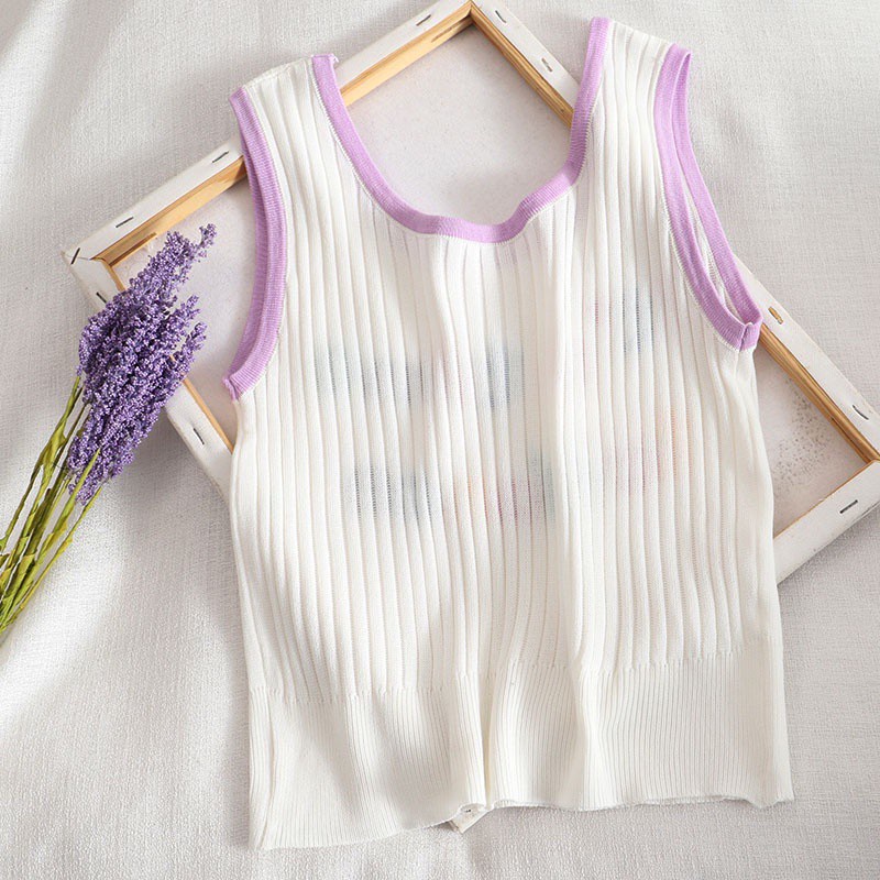 Áo Tank Top In Chữ Embriodred Dễ Thương Thời Trang Mùa Hè Cho Nữ