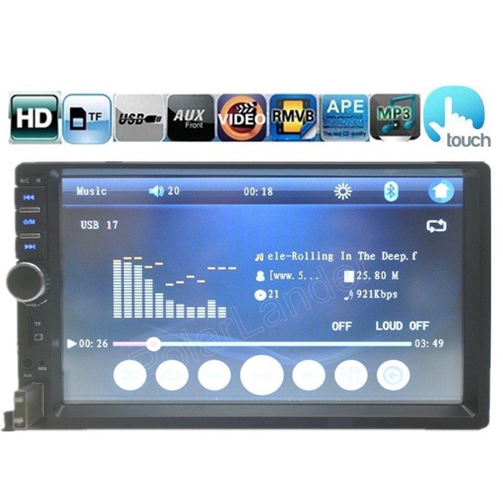 Màn hình ô tô mp5, kích thước 7', màn cảm ứng,nghe nhạc usb,kết nối bluetooth nghe gọi, xem camera lùi,radio