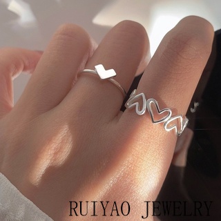 Bộ Hai Nhẫn Hở Hình Trái Tim Thiết Kế Sang Trọng Thời Trang Cho Nữ