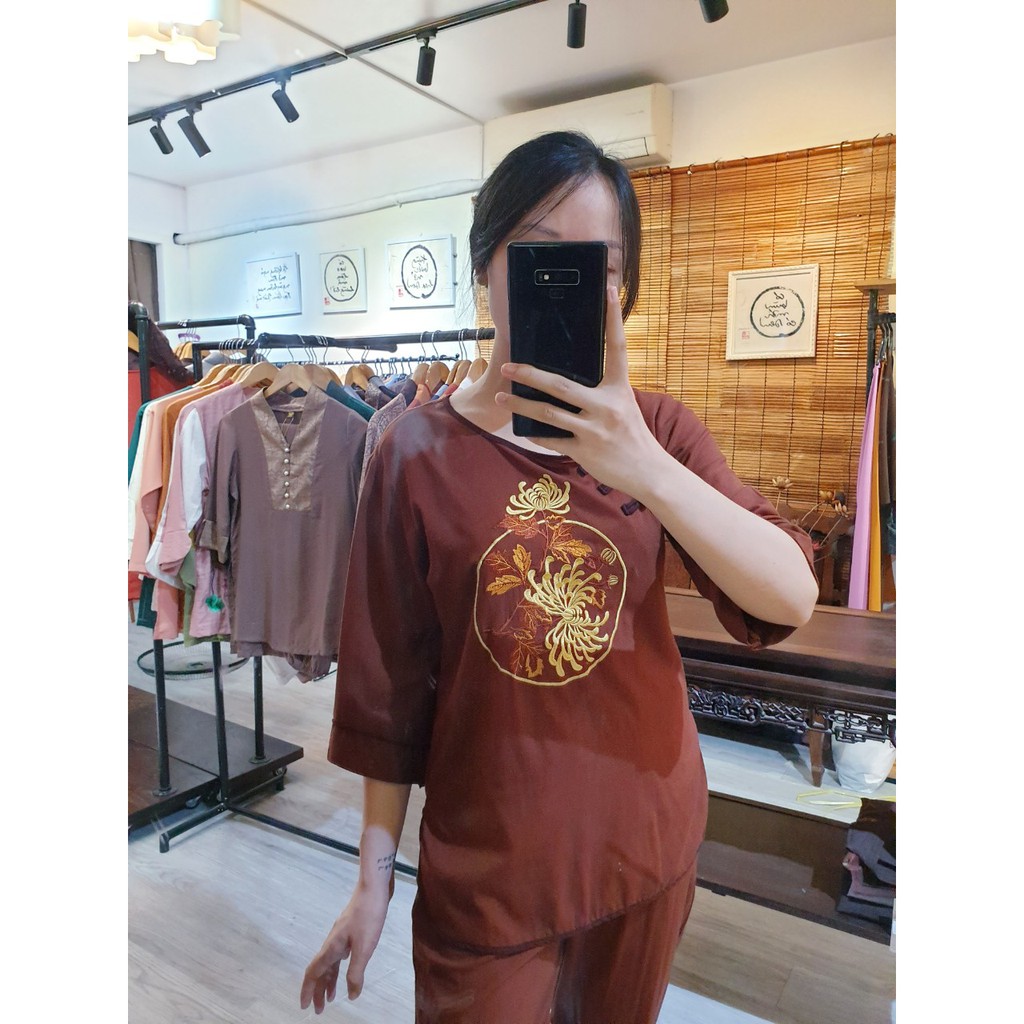 XẢ LỖ Bộ pháp phục nữ - quần áo phật tử vải cotton thun siêu mềm thoáng mát co giãn tốt - bộ đi lễ thiết kế An Viên
