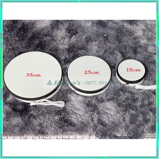 Bàn xoay điện 360 độ trưng bày sản phẩm bàn chữ T và bàn tròn 15 - 25 - 35 cm