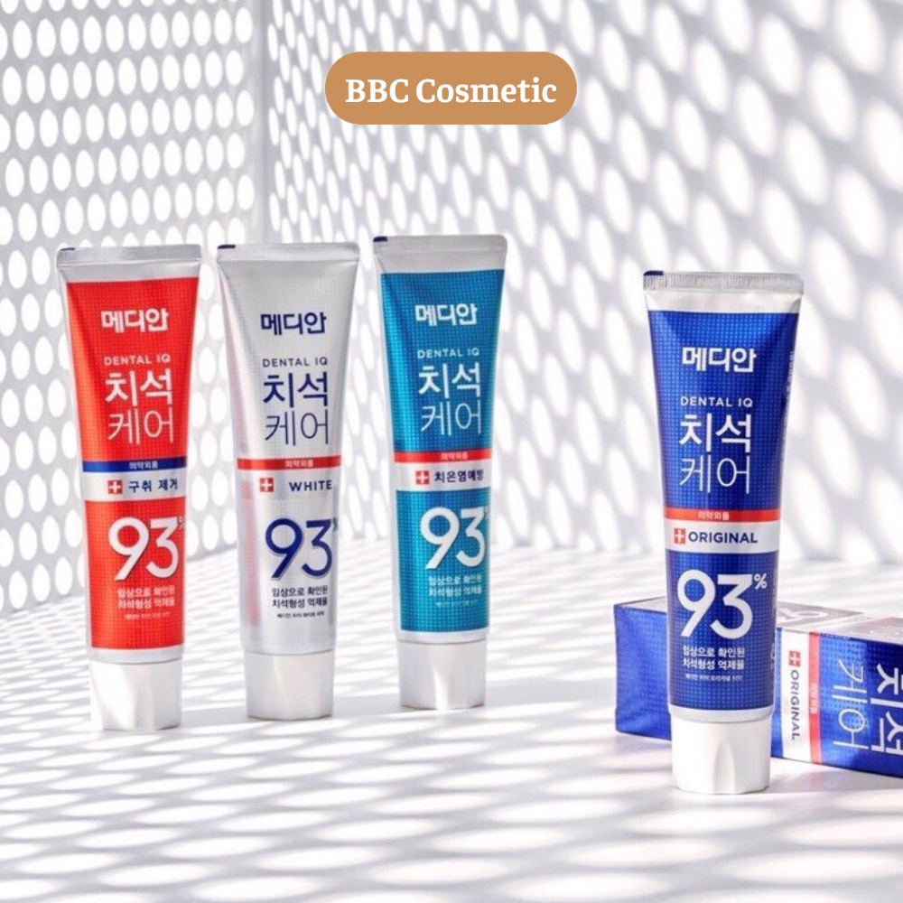Kem đánh răng Hàn Quốc MEDIAN DENTAL IQ 93% 120G trắng răng hơi thở thơm mát loại bỏ mùi hôi BBC Cosmetic