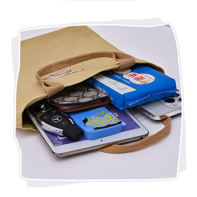 Túi Xách Tote Vải Bố Hình Gấu Dễ Thương