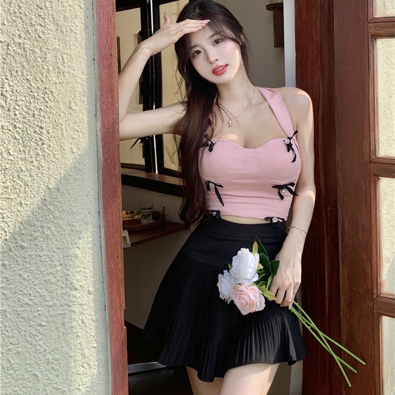 Áo Hai Dây Đính Nơ Quyến Rũ Thời Trang Mùa Hè Cho Nữ