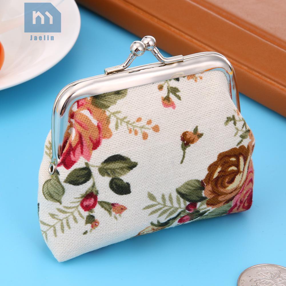 Ví bằng vải bố in hoa phong cách cổ điển đáng yêu