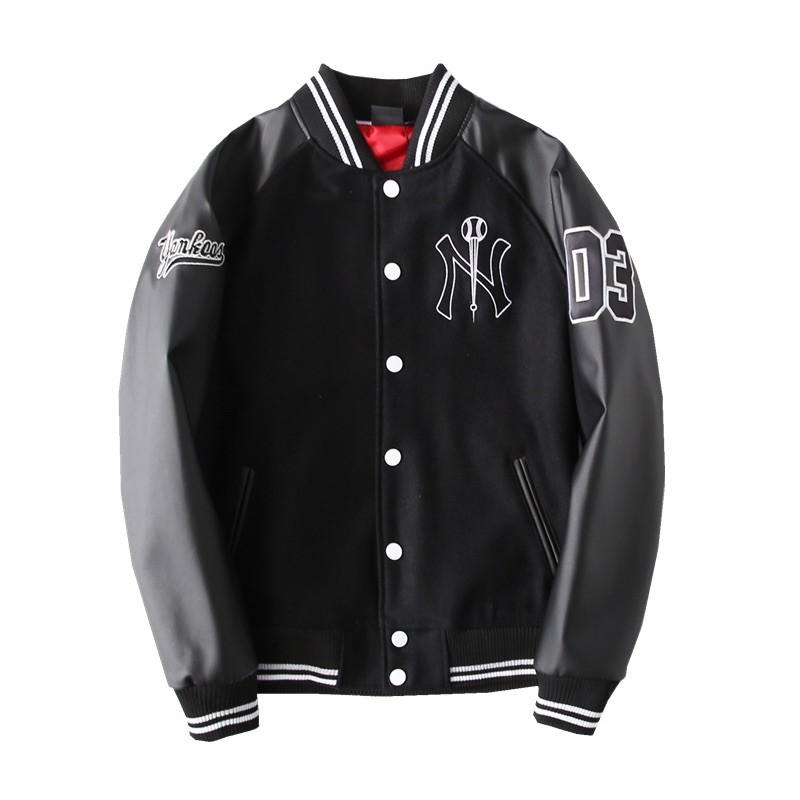 (AUTHENTIC) (Sẵn) Áo khoác MLBNY bomber tay da PU siêu hot hit | BigBuy360 - bigbuy360.vn