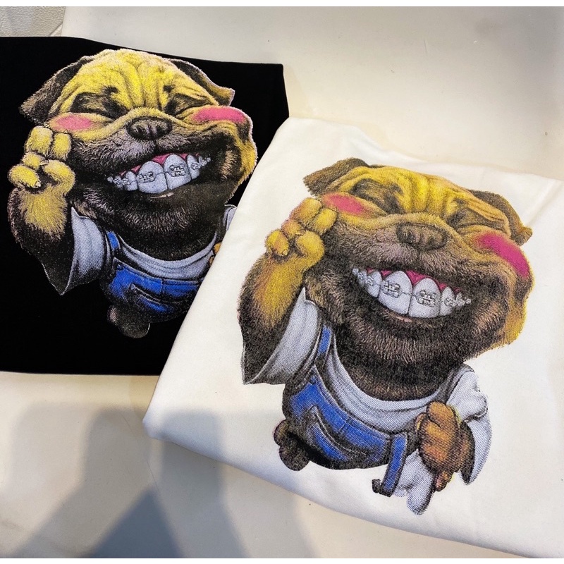 [SIEU SALE] Phông thụng chú chó niềng răng in 3D Hai màu (hàng sẵn)