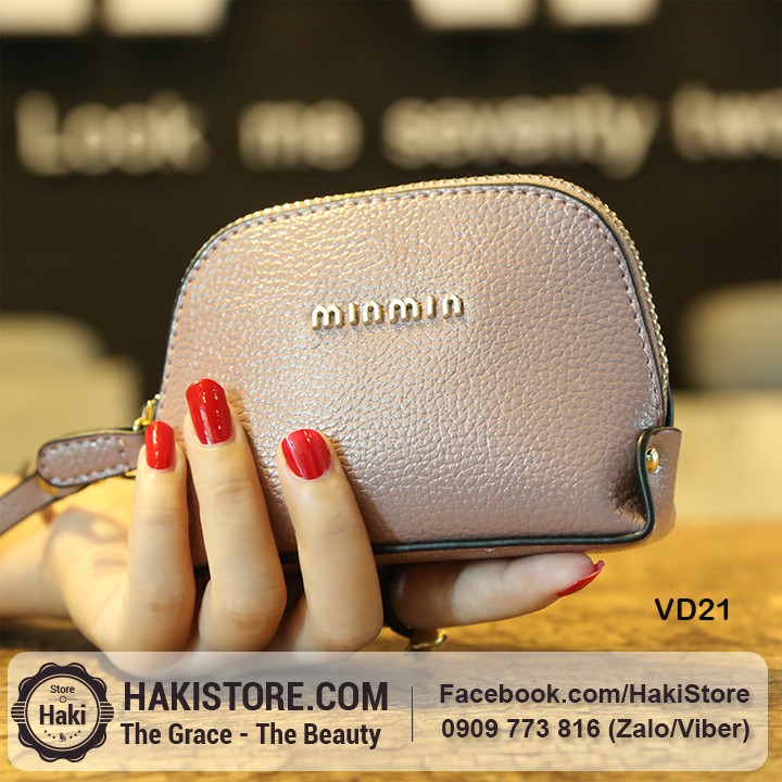 🍀 Ví mini 1 ngăn đính logo siêu xinh siêu cá tính kèm dây đeo tay - VX21 | BigBuy360 - bigbuy360.vn