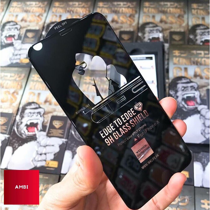 Kính cường lực Iphone King Kong chính hãng, đồng giá, (Nobox - Tặng Giấy Lau)