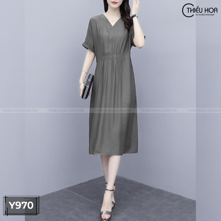 Đầm Trung Niên Nữ cao cấp thiết kế sang trọng trẻ trung quý phái THIỀU HOA Y970 M_*6