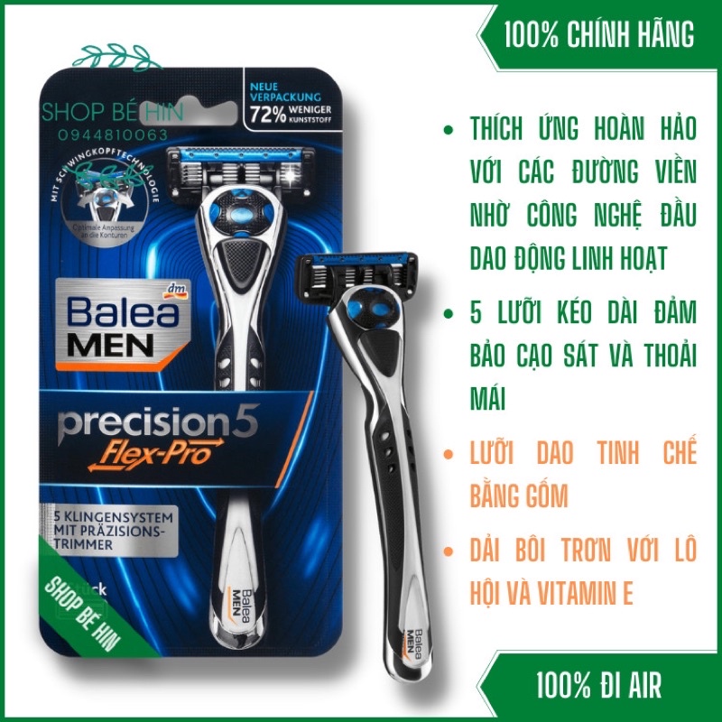 Dao cạo râu Balea Men chuẩn Đức, lưỡi dao được tinh chế đảm bảo cạo sát và thoải mái, Cam kết hàng chuẩn