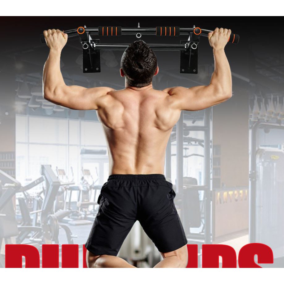 Xà đơn gắn tường đa năng Wall Pull Up Bar P90X- Có Thêm Thanh Ngang Đen và 1 Móc tròn treo Bao Cát