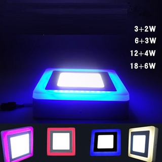 Đèn Ốp Nổi Trần Viền Màu Xanh Dương, Vàng Công Suất 16W(12+4w), 24W(18+6w), Đèn Trần Sảnh, Hành Lang, Ban Công