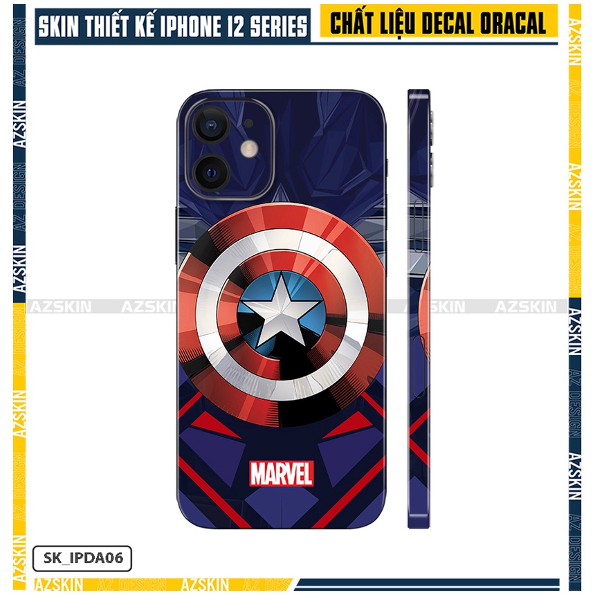 Dán Skin Marvel IPhone 14/14 Pro/Plus/14 pro Max |SK_IPDA06| Film Cao Cấp Chống Va Đập, Chông Xước, Dán Full Lưng Viền