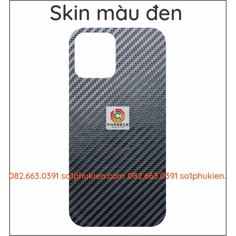 Miếng dán mặt lưng skin carbon iPhone 13 / 13 mini / 13 pro / 13 pro max