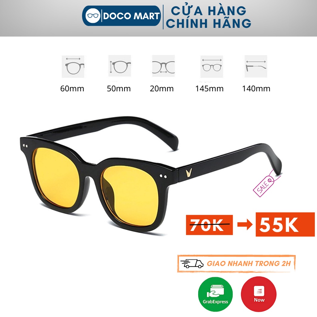Mắt kính thời trang nam nữ chữ V 2 chấm mắt vuông , chất liệu nhựa chắc chắn, thiết kế nhiều màu - 424