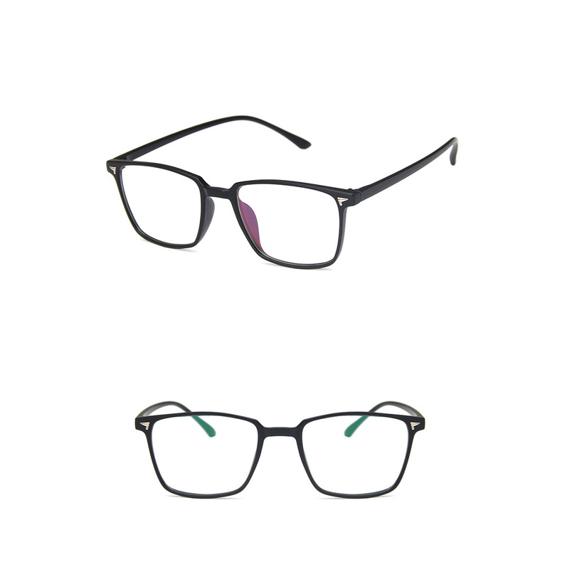Kính thời trang Unisex gương phẳng, Gọng kính vuông Retro 2450 Hàn quốc, đơn giản với 2 tông màu sang trẻ trung