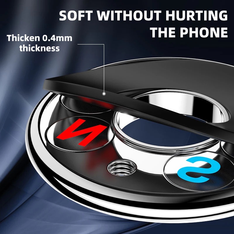 Giá đỡ điện thoại từ tính SEAMETAL gắn bảng điều khiển ô tô nhỏ gọn hình tròn chân đế thích hợp cho Samsung Xiaomi