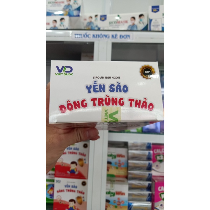 Siro ăn ngủ ngon yến sào đông trùng thảo - Giúp trẻ ăn ngủ ngon, hấp thu tốt, tăng cường đề kháng - Tặng tăm bông