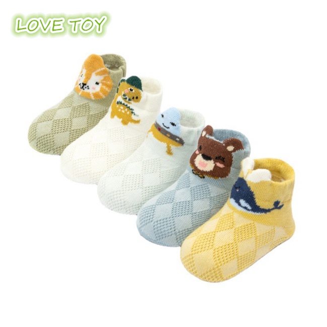 Set 5 Đôi Tất Cotton Hoạt Hình Đáng Yêu Cho Bé 0-5 Tuổi