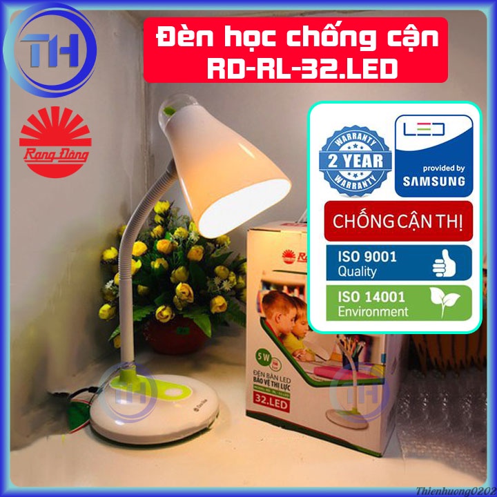 Đèn Học Để Bàn Chống Cận LED 32 Rạng Đông Kèm 1 Bóng Đèn Chính Hãng, Cao Cấp