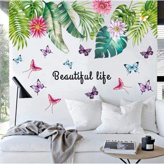 decal dán tường tán lá