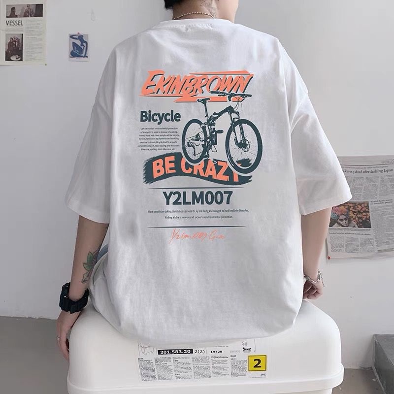 （size M-8XL）Áo Thun Unisex Tay Ngắn Dáng Rộng In Hình Thời Trang Phong Cách Hip Hop Hàn Quốc Đơn Giản Dễ Phối Đồ